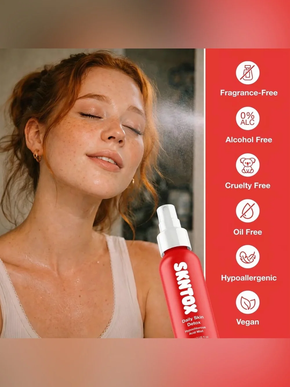 Daily Skin Detox Hypochlorous Acid Mist Lightweight Fast-Absorbing Facial Spray